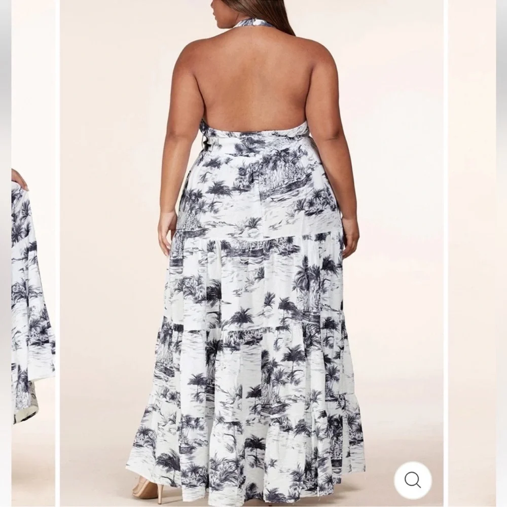 NECK TIE OPEN BACK FLORAL MAXI DRESS - Picture 2 of 3